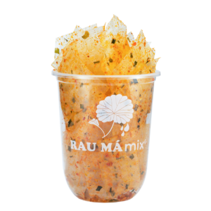 rau má mix, bánh tráng mix tôm hành
